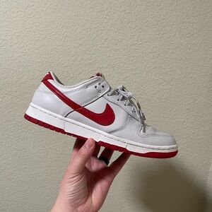 Nike dunk low grey and red dunks🔥